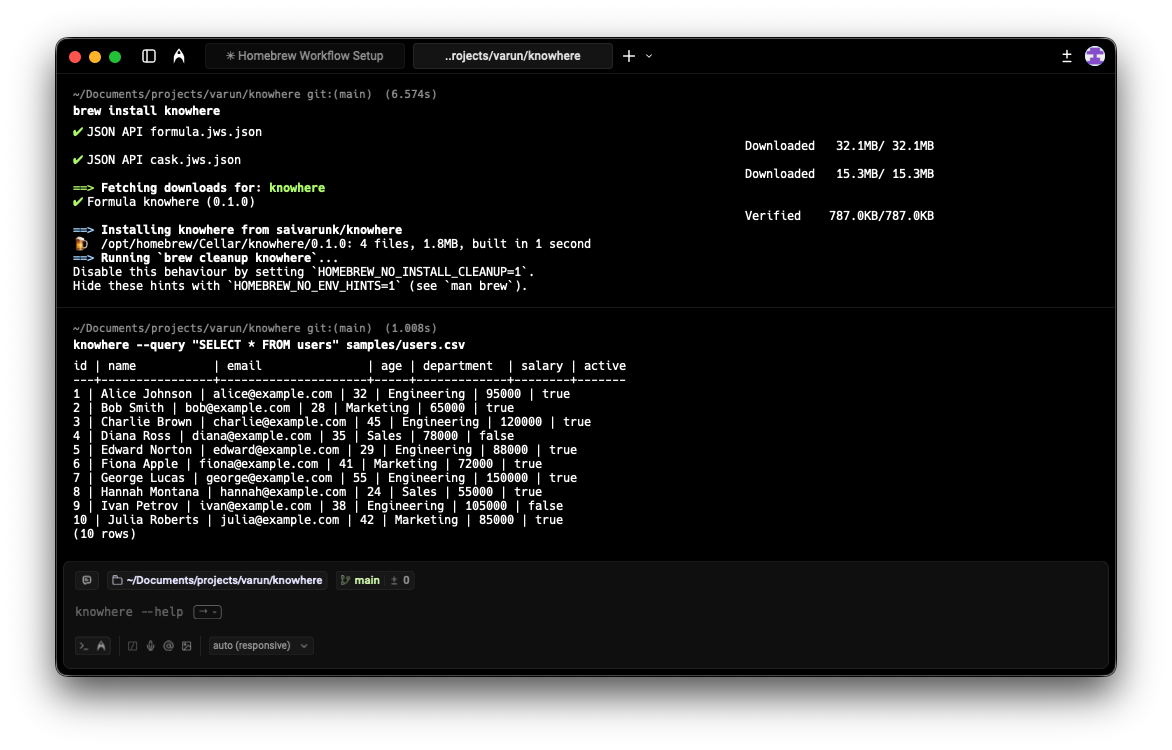 Running a SQL query after install